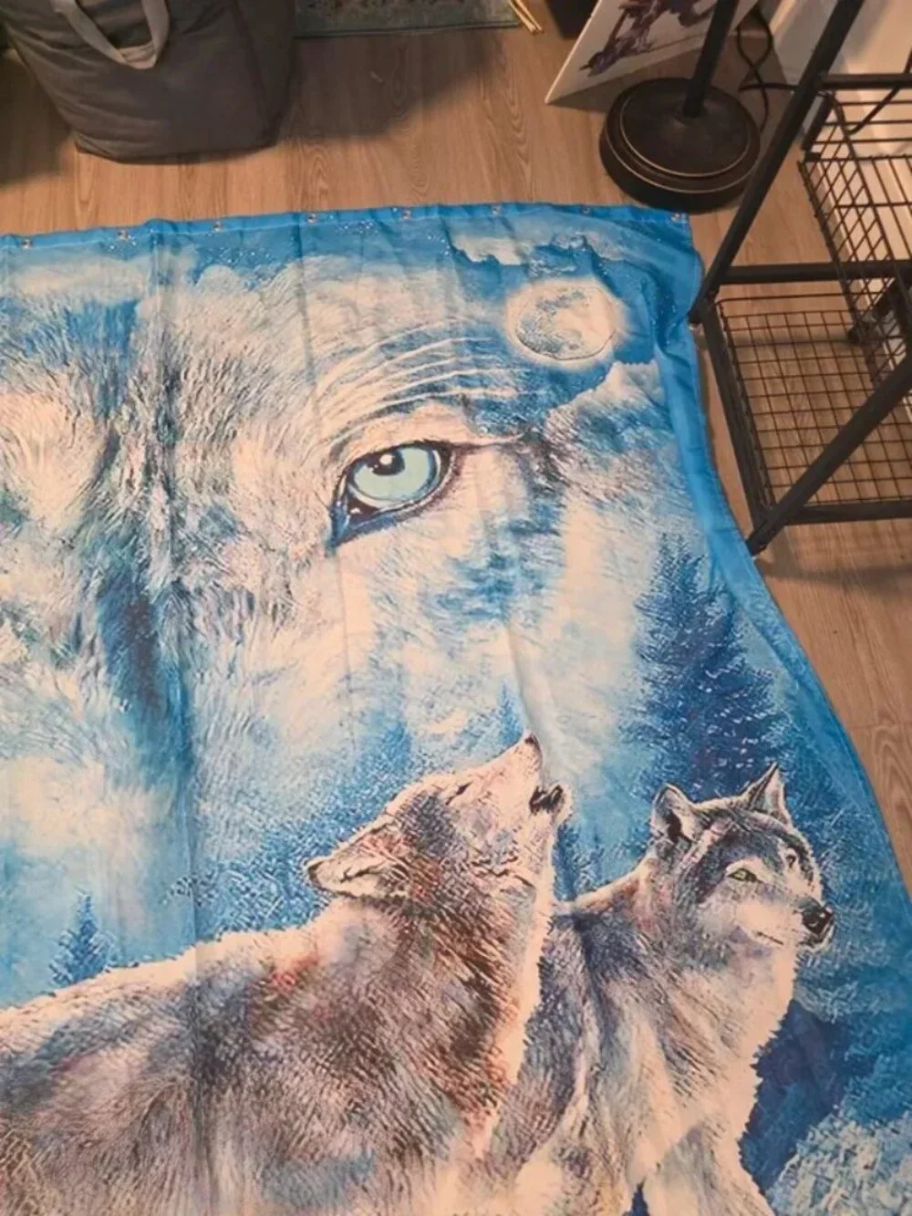 Toilet seat cover and shower curtain